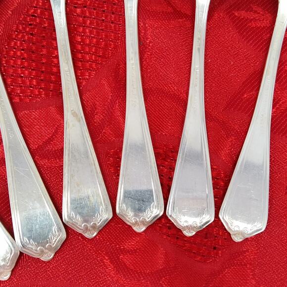 7X HAMPDEN Silverplate International Silver Wm Rogers Ice Cream Fork 5" - Picture 12 of 13